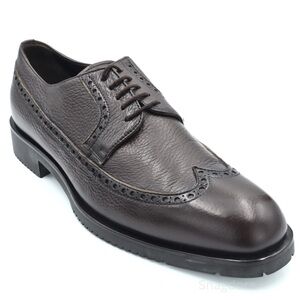 Aldo Brue Men’s Leather Oxford Wingtip Shoes Brown Made in Italy Size 8.5 US